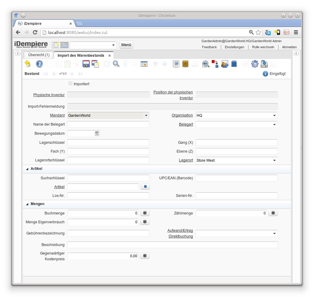 Import des Warenbestands - Bestand - Fenster (iDempiere 1.0.0).png