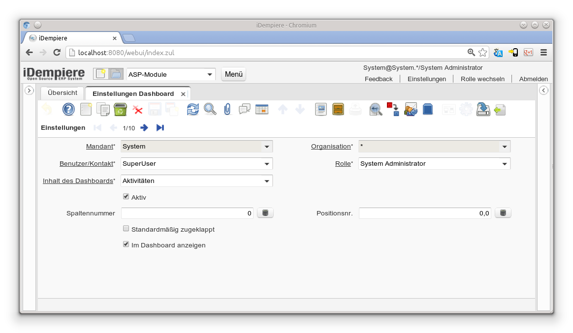 Einstellungen Dashboard - Einstellungen - Fenster (iDempiere 1.0.0).png