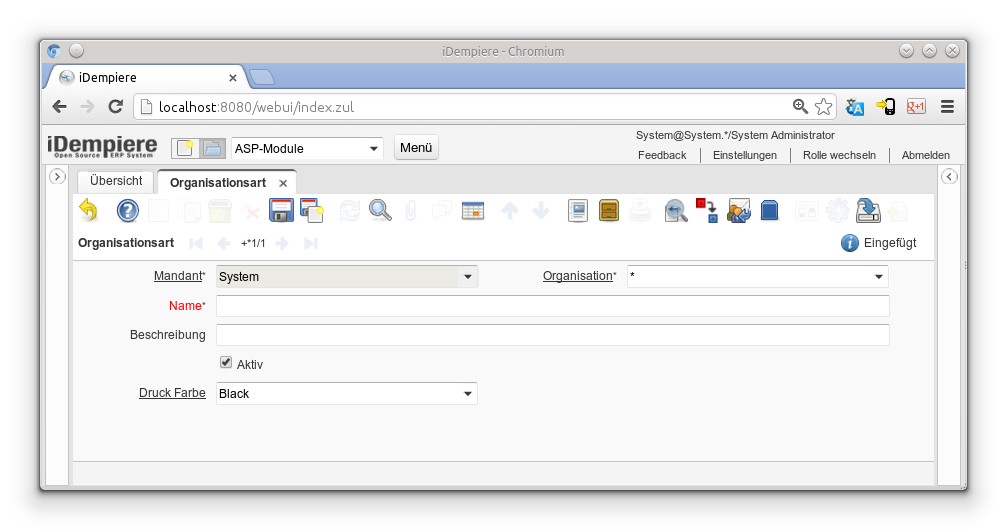 Organisationsart - Organisationsart - Fenster (iDempiere 1.0.0).png