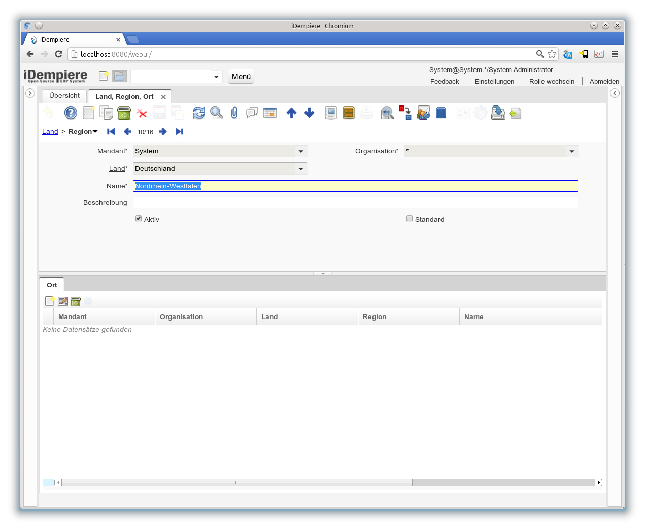 Land, Region, Ort - Region - Fenster (iDempiere 1.0.0).png