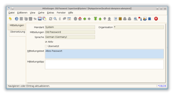 Mitteilungen - Übersetzung - Altes Passwort - Fenster (iDempiere 1.0.0).png