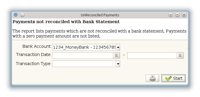 UnReconciled Payments - Report (iDempiere 1.0.0).png