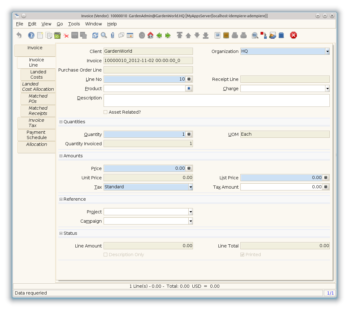 Purchase Invoice and Credit-Debit Note - Invoice Line - Window (iDempiere 1.0.0).png