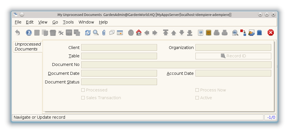 My Unprocessed Documents - Unprocessed Documents - Window (iDempiere 1.0.0).png