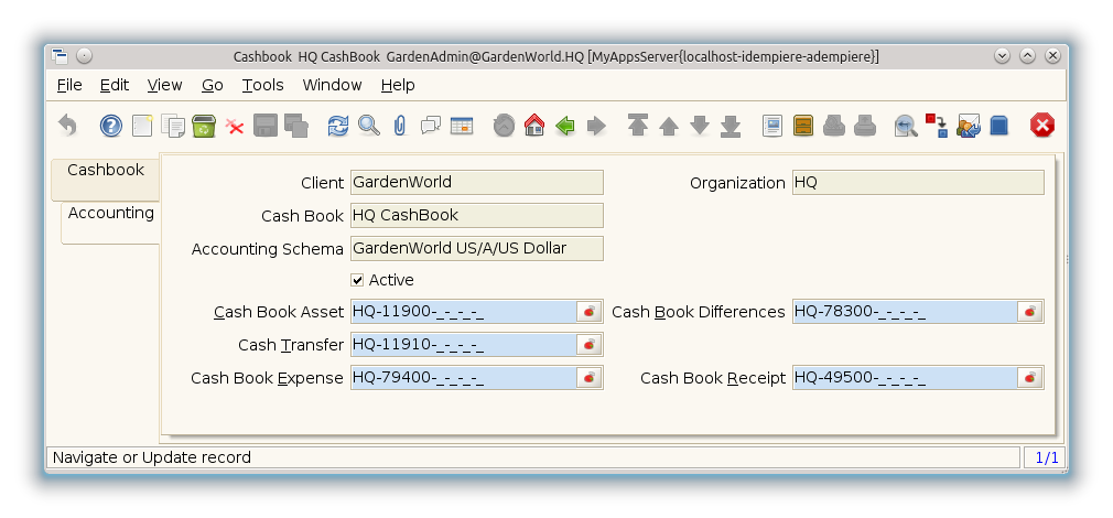 Cashbook - Accounting - Window (iDempiere 1.0.0).png