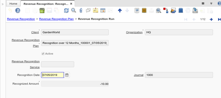 Revenue Recognition - Revenue Recognition Run - Window (iDempiere 1.0.0).png