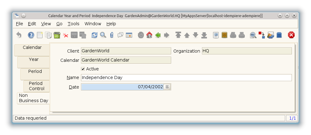 Calendar Year and Period - Non Business Day - Window (iDempiere 1.0.0).png