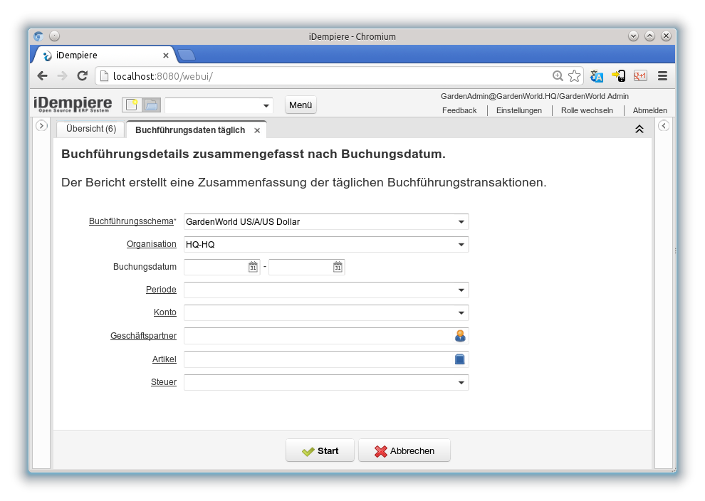 Buchführungsdaten täglich - Report (iDempiere 1.0.0).png