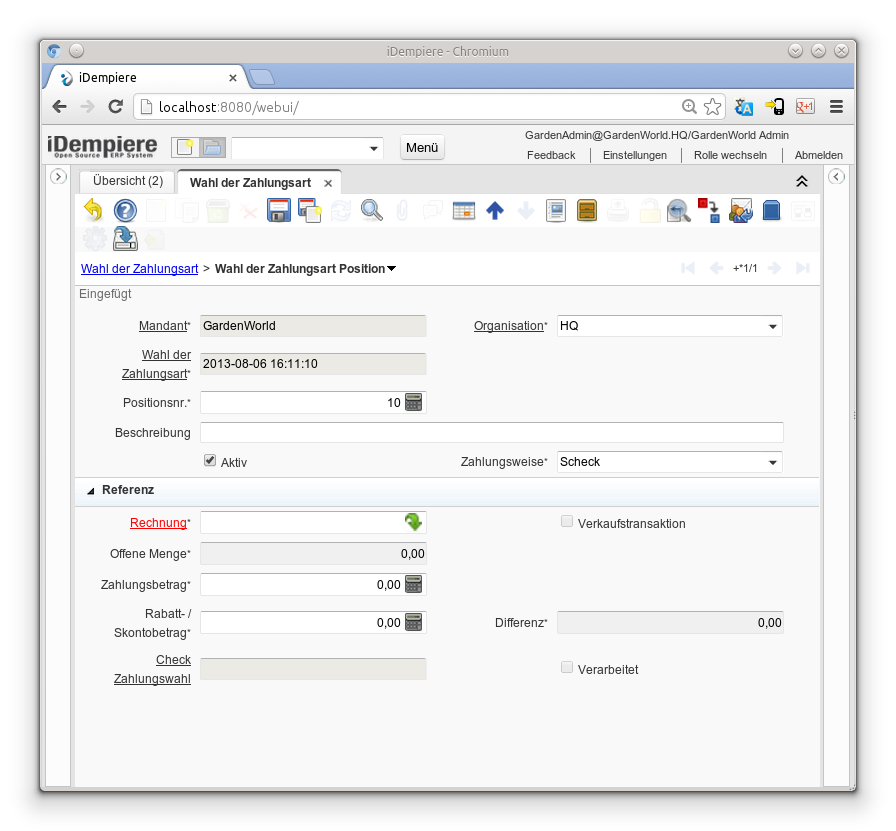 Wahl der Zahlungsart - Wahl der Zahlungsart Position - Fenster (iDempiere 1.0.0).png