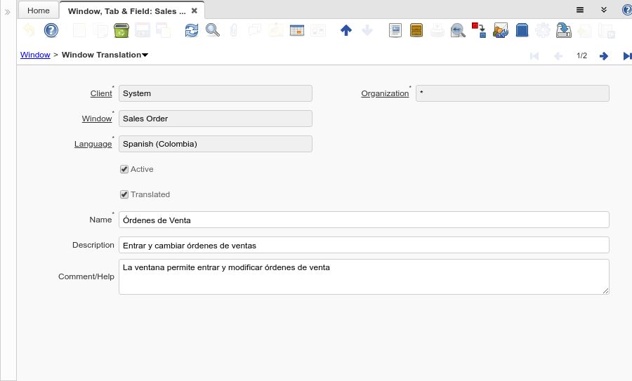 Window, Tab and Field - Window Translation - Window (iDempiere 1.0.0).png