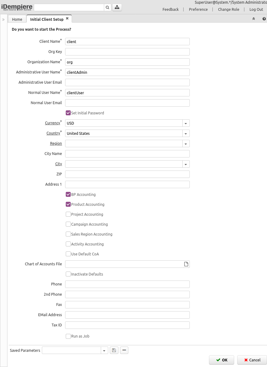 Initial Client Setup Process - Process (iDempiere 1.0.0).png