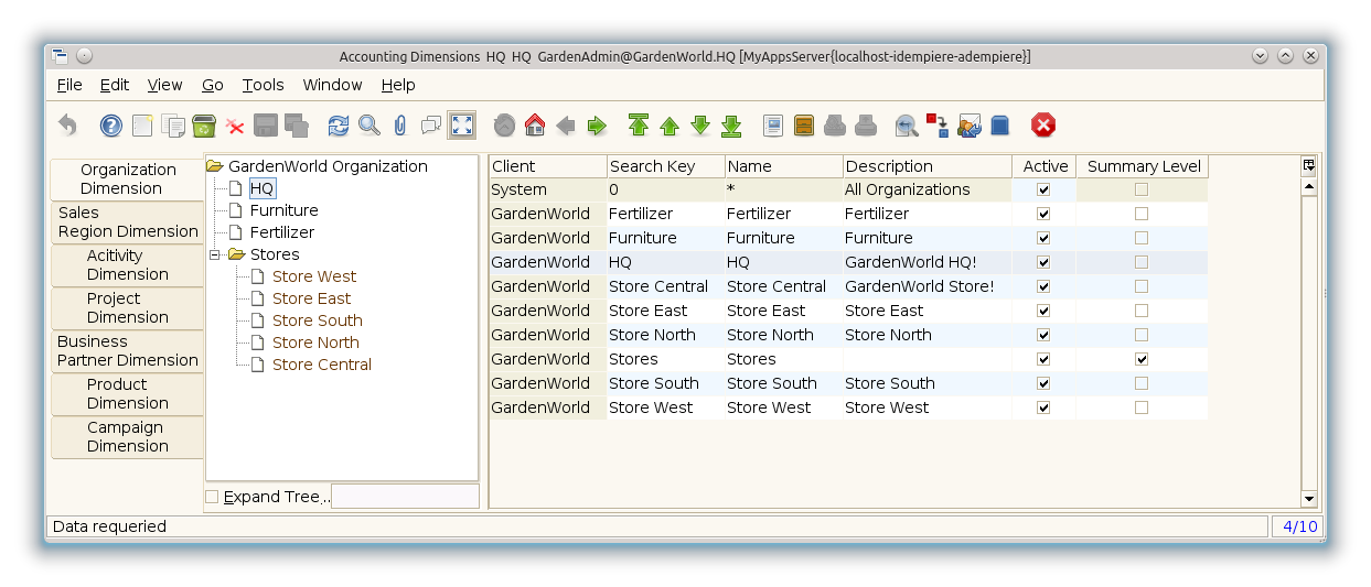 Accounting Dimensions - Organization Dimension - Window (iDempiere 1.0.0).png