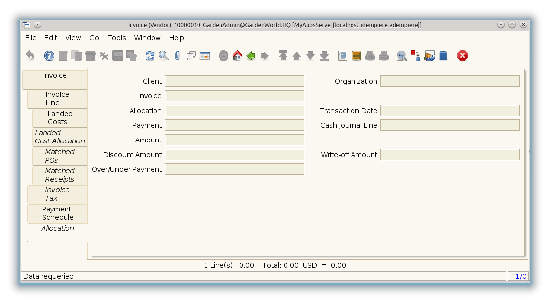 Purchase Invoice and Credit-Debit Note - Allocation - Window (iDempiere 1.0.0).png