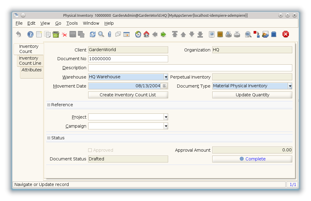 Physical Inventory - Inventory Count - Window (iDempiere 1.0.0).png