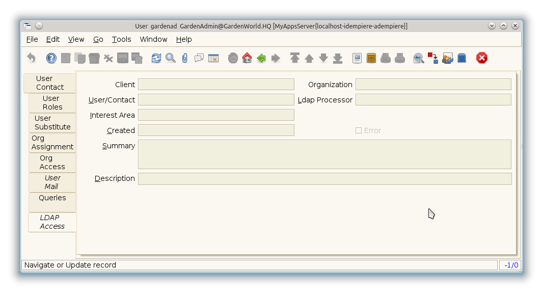 User - LDAP Access - Window (iDempiere 1.0.0).png