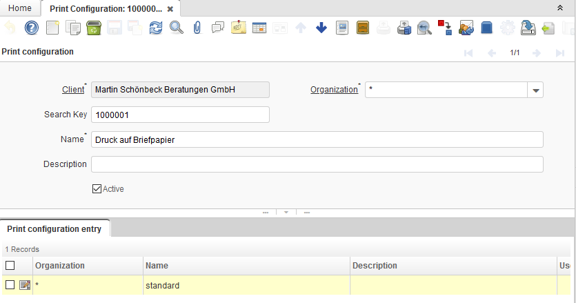 Screenshot print configuration