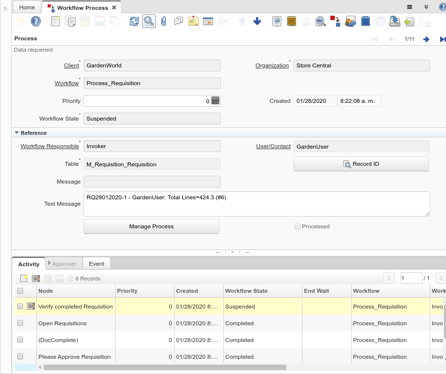 Workflow Process (Window ID-297) - iDempiere en