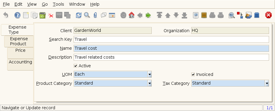 Expense Type - Expense Type - Window (iDempiere 1.0.0).png