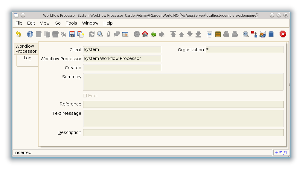 Workflow Processor - Log - Window (iDempiere 1.0.0).png