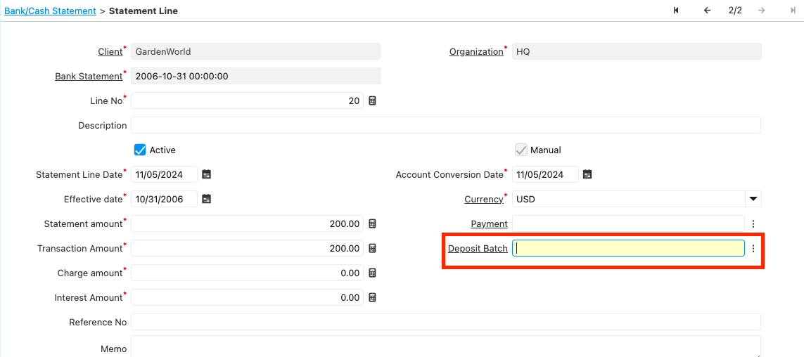 Added Bank Statement field on Bank Statement Line