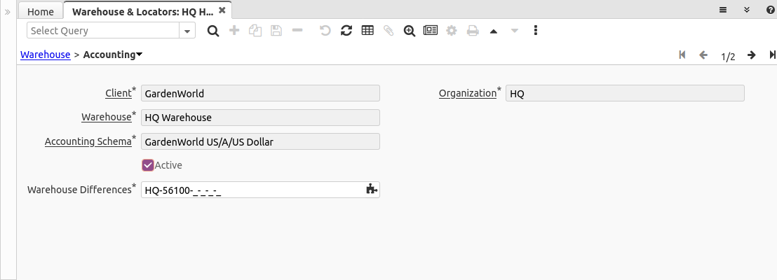 Warehouse and Locators - Accounting - Window (iDempiere 1.0.0).png