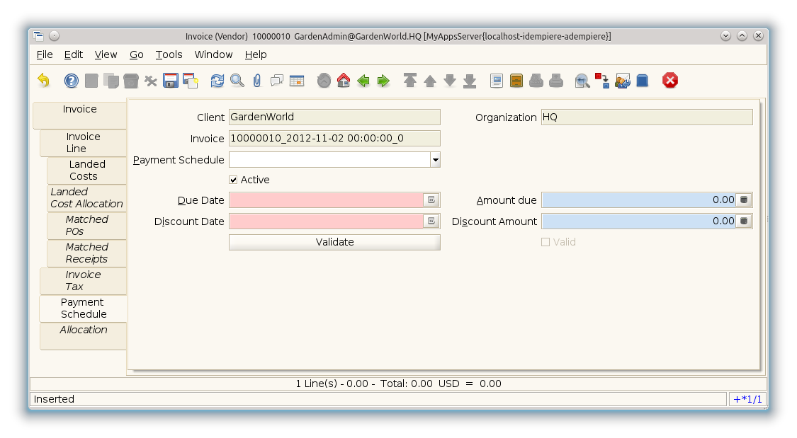 Purchase Invoice and Credit-Debit Note - Payment Schedule - Window (iDempiere 1.0.0).png