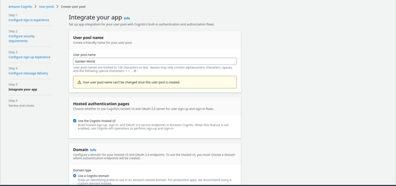 Create User Pool Step 5