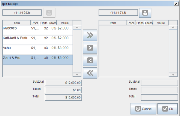 Split Receipt