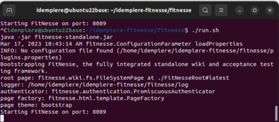 Start of fitnesse client from command line.png