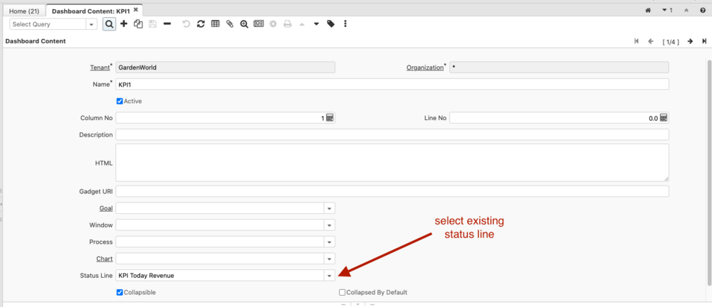 NF10 Status Line As Dashboard Widget - iDempiere en