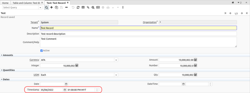 Timestamp With Time Zone Field